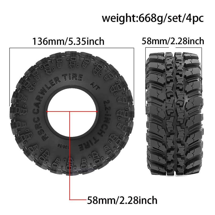 RS Crawler Reifen, Gummireifen, 2,2" - Bild 2