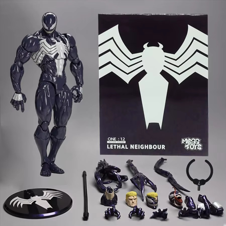 Mess Toys Venom Lethal Neighbor Spider-Man Symbiotischer Schwarzer Anzug, Actionfigur, ab 18 Jahren - Bild 5