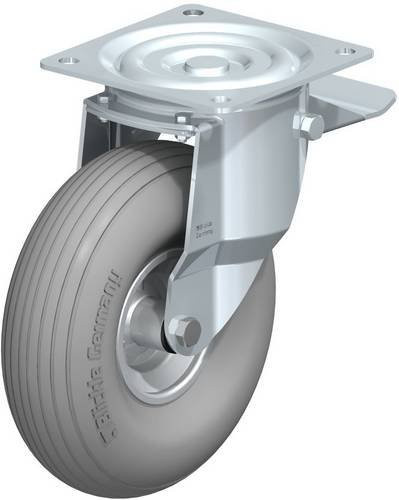 Blickle Lenkrolle L-P 261R-ST-SG mit Feststeller, Rad-Durchmesser: 260 mm, Tragfähigkeit: 150 kg, Farbe: Grau/Blau - Bild 1