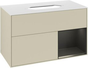 V&B Waschtischunterschrank Finion in Regenbogenrot und Silbergrau lackiert, Breite: 100 cm, Tiefe: 60,3 cm - Bild 1