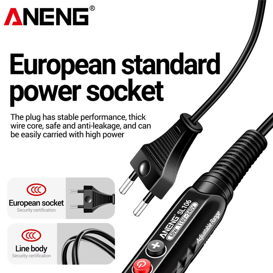 ANENG SL106 Professionelles Lötkolben-Set in Rot mit einstellbarer Temperatur und schneller Aufheizung für elektronische Reparaturen - Bild 5