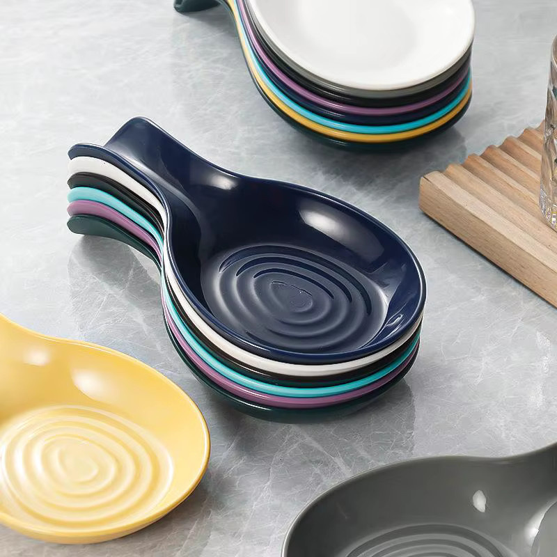 HOUKEA Textur-Keramik-Löffelablage in Multicolour für die Küche als hitzebeständiger Halter für Kochutensilien und Kaffee- sowie Teezubehör - Bild 2