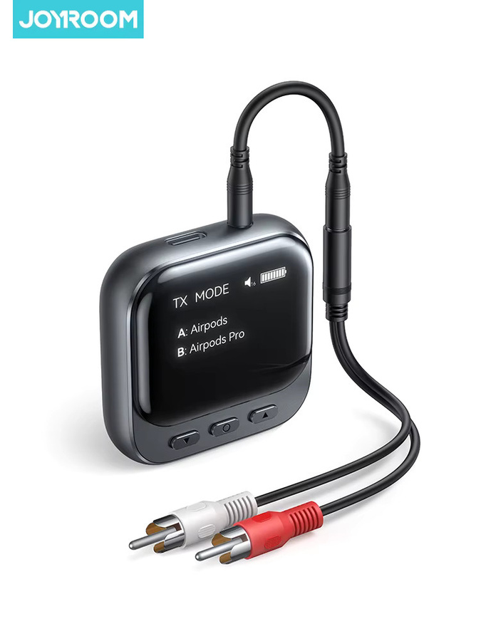 Joyroom 2-in-1 Bluetooth 5.4 Empfänger und Sender AUX Auto-Adapter mit LED-Anzeige in Schwarz mit 3,5 mm Jack - Bild 5