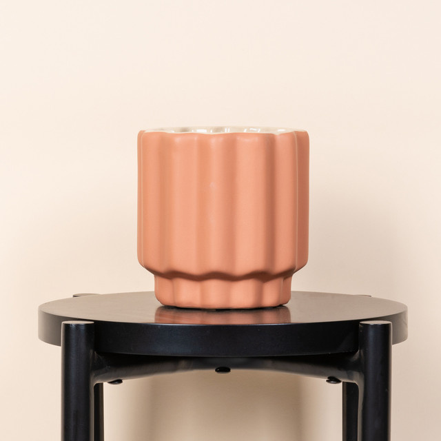 Steingut Pflanztopf Terra von BLUME2000 in Beige, Höhe: 14 cm, Breite: 14 cm, Tiefe: 14 cm - Bild 1