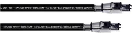 Cordial 15609 RJ45 Patchkabel CAT 6a SF/UTP Ethernet/LAN Schwarz, Länge: 1.50 m - Bild 1