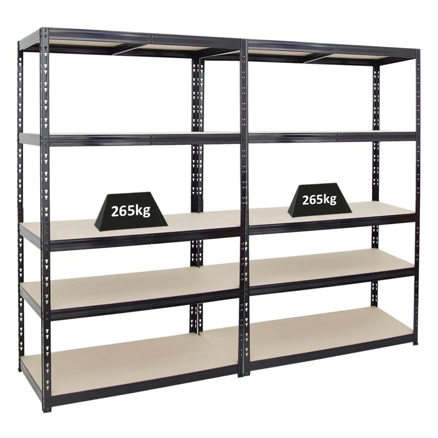 PROREGAL Schwerlastregal Giant Tiger 2er Set, Schwarz, 5-Ebenen, H x B x T: 200 x 120 x 60 cm - Bild 2
