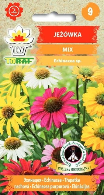 Echinacea Samen Sortenmischung mit rosa, weißen und gelben Blüten für Bienen und Schmetterlinge - Bild 1
