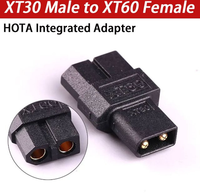 HOTA Integrierter Adapter XT60 Buchse auf XT30 Stecker in Schwarz - Bild 1
