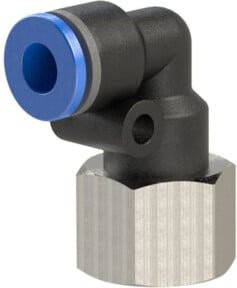Riegler L-Steckverschraubung Blaue Serie, drehbar, G 1/8 innen, Durchmesser: 8 mm, blau - Bild 1
