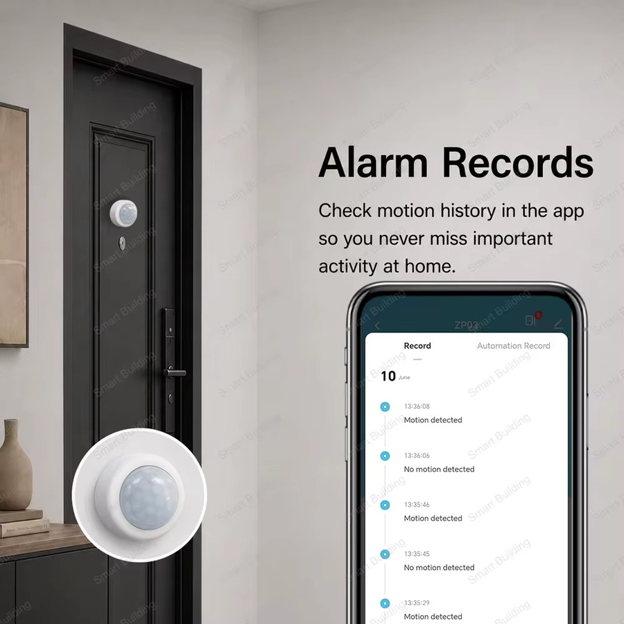 Tuya Zigbee Mini PIR-Bewegungssensor Infrarot-Bewegungsmelder in Weiß für Alexa, Google Home, ZHA und Zigbee 2MQTT - Bild 4