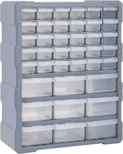 Yiwydaa Mehrschubladen-Organizer mit 39 Schubladen aus Kunststoff, transparent/grau, B/T/H: 38 x 16 x 47 cm - Bild 1
