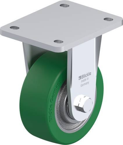 Blickle Bockrolle BO-GST 127K in Grün und Silber mit Stahlgehäuse, Rad-Durchmesser: 125 mm, Tragfähigkeit: 450 kg - Bild 1