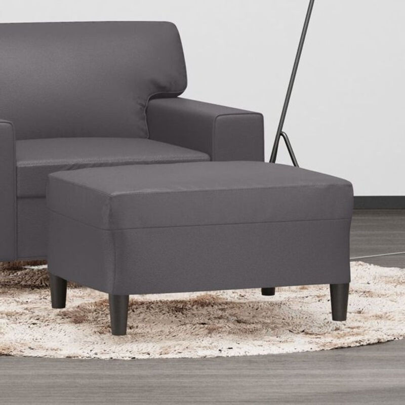 Modernes Polsterhocker vidaxl aus Kunstleder in Grau, B/T/H: 70 x 55 x 41 cm - Bild 1
