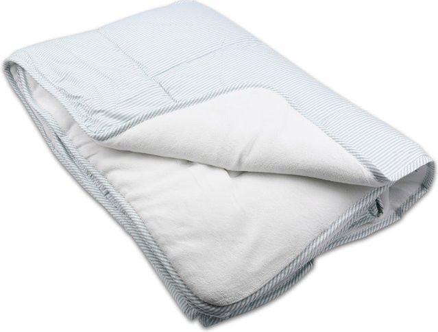 Conni Kasettendecke für Erwachsene aus Mikrofaser, Reversible Ganzjahrendecke mit Sommer- und Winterseite, Weiß, B/T: 135 x 200 cm - Bild 1