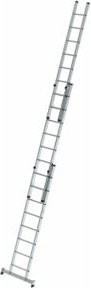 MUNK Aluminium-Schiebeleiter 3-teilig mit nivello-Traverse, Farbe: Silber - Bild 1