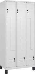 C+P Z-Spind Classic PLUS mit 6 Fächern, Füße, Sicherheits-Drehriegel, Grau/Weiß, B/T/H: 90 x 50 x 195 cm - Bild 1