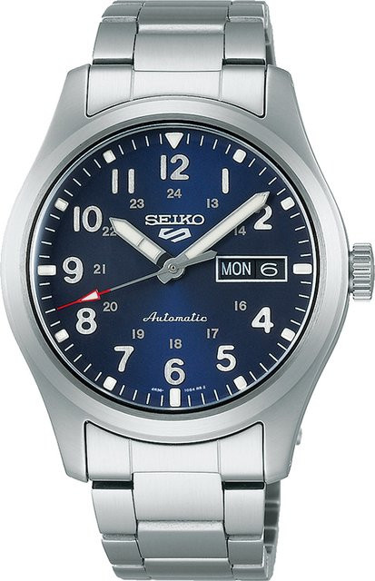 Seiko Armbanduhr Automatik, Edelstahl, Blau, 39 mm, Herren - Bild 1