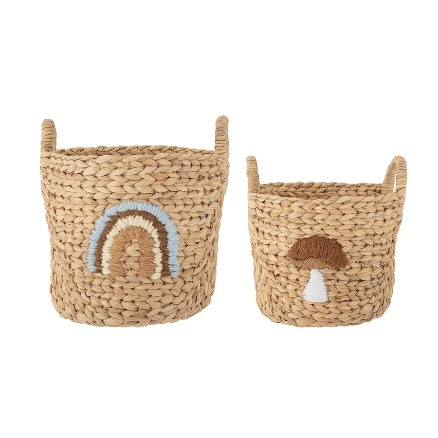 Bloomingville Mini Agnes Korbset aus Wasserhyazinthe in Natur, Durchmesser: 32 cm - Bild 1