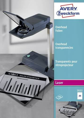 Avery Zweckform Overhead-Projektor-Folien DIN A4 für Laserdrucker, transparent, 100 Stück - Bild 1