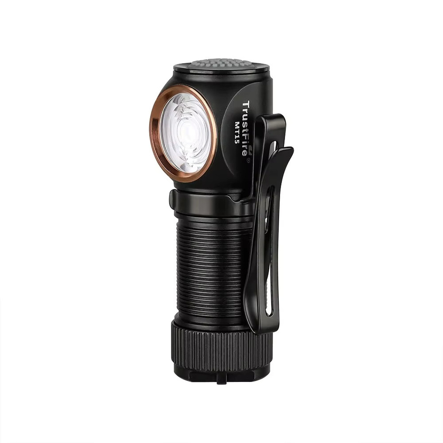 Trustfire MT15 LED-Stirnlampe in Schwarz mit 1000 lm, wiederaufladbar via USB-C, Mini EDC Winkelkopf-Taschenlampe mit Magnet und MVP-Optik - Bild 2