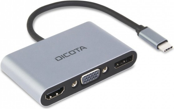 DICOTA 5-in-1 USB-C Dockingstation in Silber mit HDMI, DisplayPort und 4K UHD Unterstützung (D32064) - Bild 1
