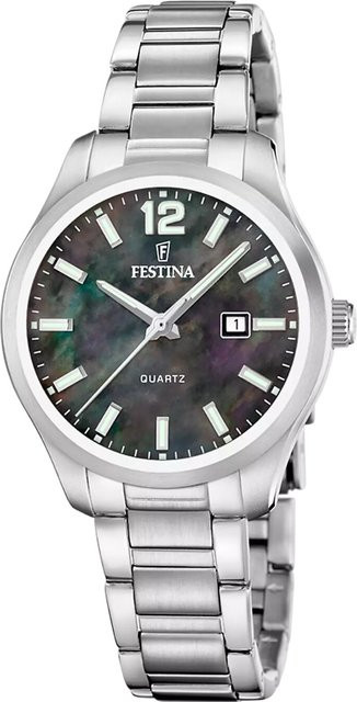 Festina Damenuhr, Quarz, Edelstahl, Schwarz, 33 mm, 5 ATM - Bild 1