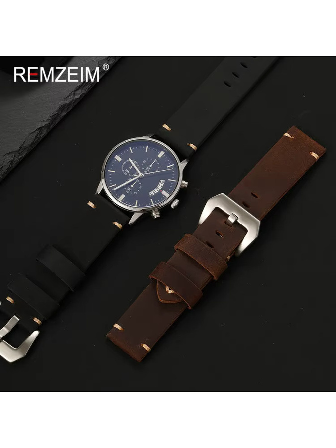 REMZEIM Uhrenarmband Crazy-Horse-Leder, Herren, Sport-Stil - Bild 2