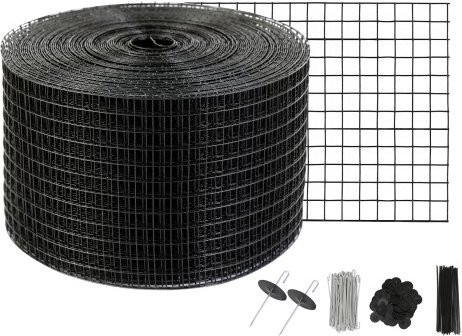 VEVOR Solar Panel Bird Guard Roll Kit mit 12,7 mm Drahtgeflecht und 100 Aluminiumlegierung-Befestigungen, Rostgeschütztes PVC, 20 x 3048 cm - Bild 1
