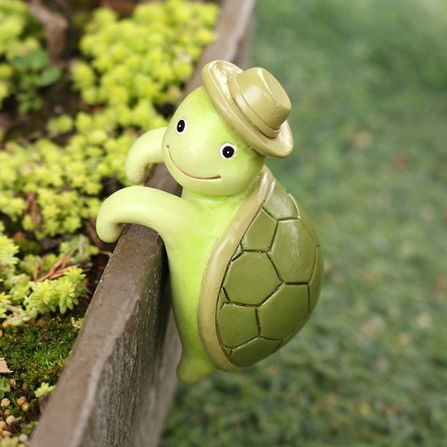 Dekorative Schildkröten-Harzskulpturen in Grün und Multicolour für Garten, Balkon und Hof - Bild 1