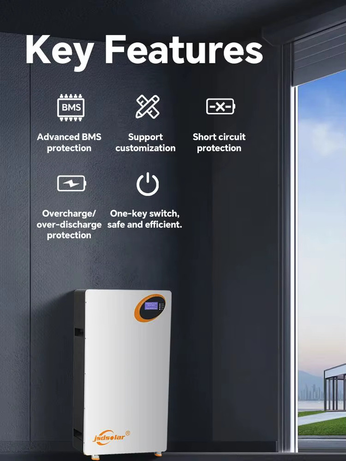 Jsdsolar Solar-LiFePO4-Akku Powerwall Klasse A mit integriertem BMS, 51,2 V, 200 Ah, 10 kWh zur Energiespeicherung für dein Zuhause - Bild 6