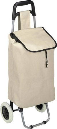 Relaxdays Einkaufstrolley aus Polyester und Kunststoff in Beige, klappbar und wasserabweisend, B/T/H: 92,5 x 42 x 28 cm