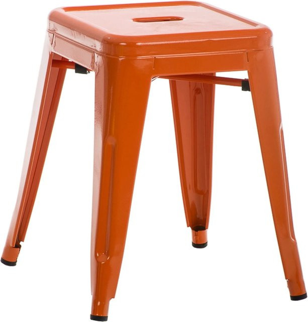 DELUKE Hocker FULDA Stapelhocker aus Metall in Orange für Küche und Esszimmer B/T/H: 40 x 40 x 46 cm - Bild 1