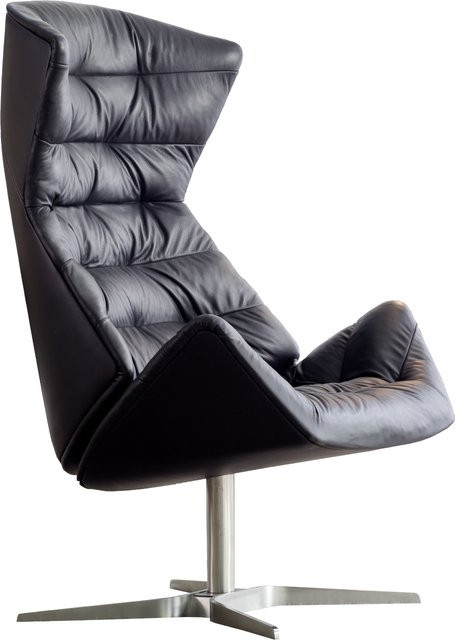 Thonet 808 Sessel in Schwarz mit Lederbezug - Bild 1