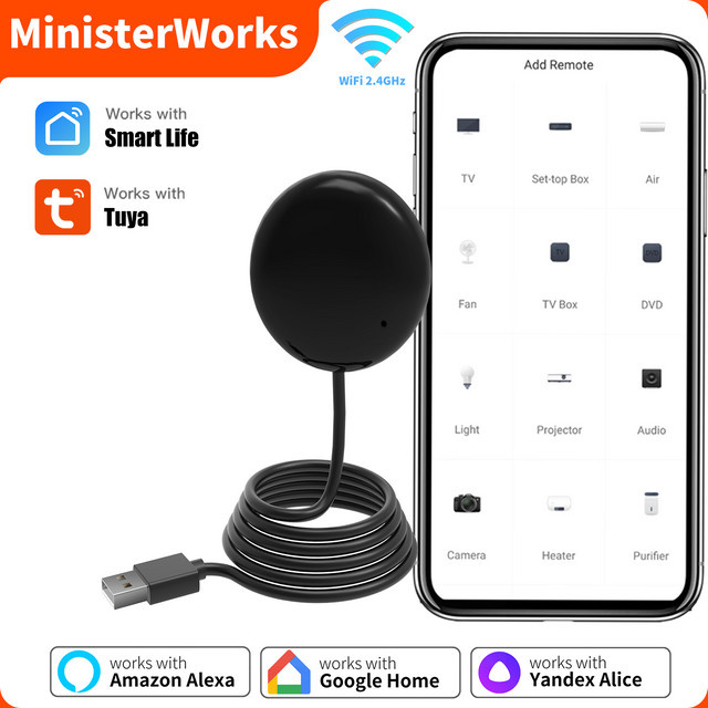 Tuya WiFi IR Universal Fernbedienung für Smart Home Automation in Schwarz, kompatibel mit SmartLife App, Alexa und SmartThings - Bild 1