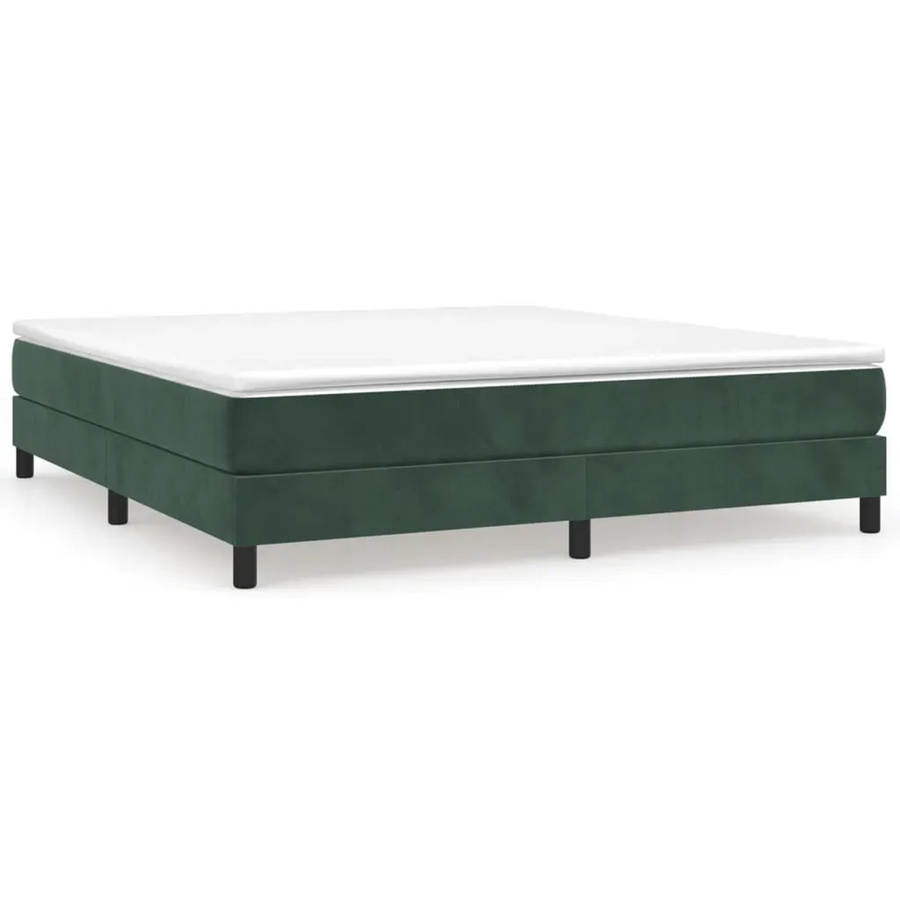 vidaXL Boxspringbett aus Samt in Dunkelgrün, B/T/H: 180 x 200 x 25 cm - Bild 2