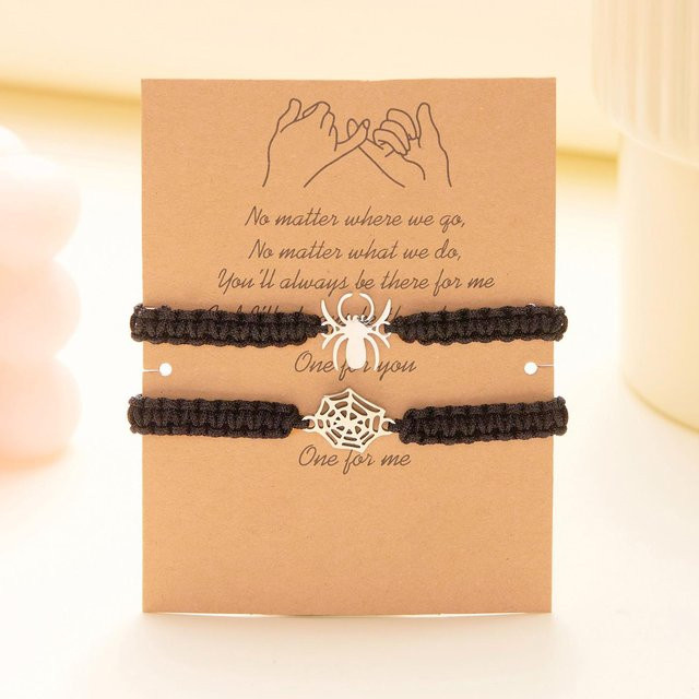 Lucky Star Jewelry Armbänder, Spinnennetz Anhänger, Schwarz, Rot, Unisex - Bild 1