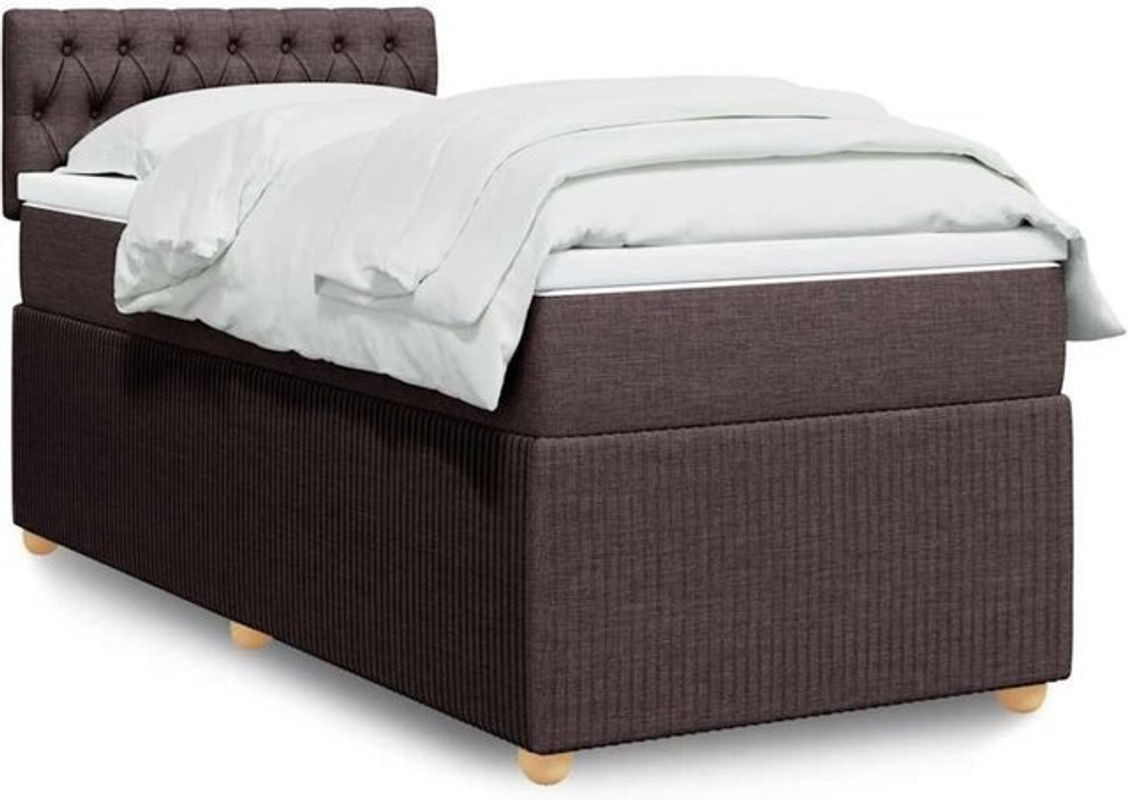 vidaxl Boxspringbett mit Matratze aus Stoff in Braun, B/T/H: 90 x 190 x 100,5 cm - Bild 1