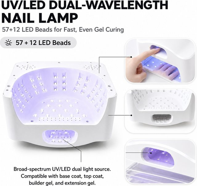 Nailpop Dual-Mode UV-LED-Nagellampe, 57+12 LED, 365+405nm - Bild 1