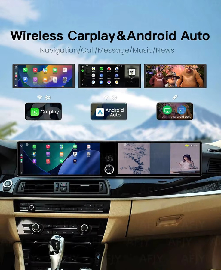 YANFU Dual 12,3 Zoll Android 13 Multimedia Radio mit CarPlay und GPS für BMW 5er F10 F11 X5 X6 NBT 2011-2017 in Schwarz - Bild 3