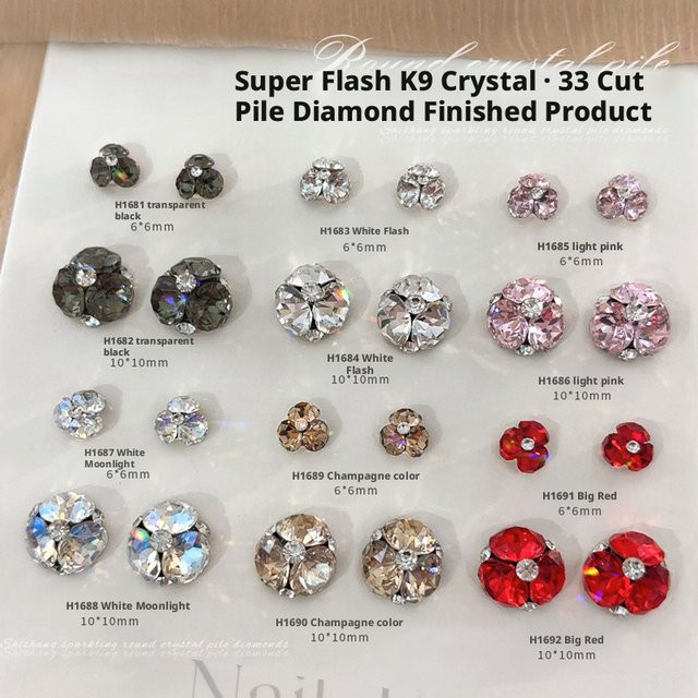 YYM Nagelkunst Strass-Kugeln, 6 Stück, glänzend - Bild 1