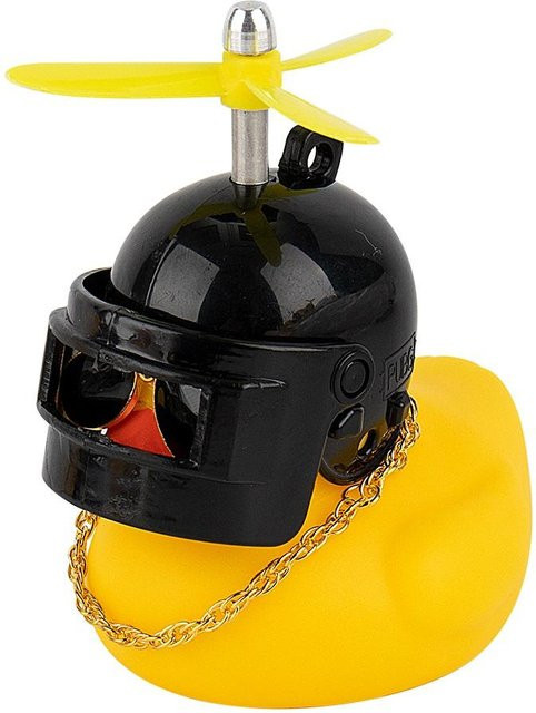 Rui Di Gelbe Ente mit Brille, Propeller und Helm, Spielzeug, Auto Armaturenbrett Dekoration - Bild 1