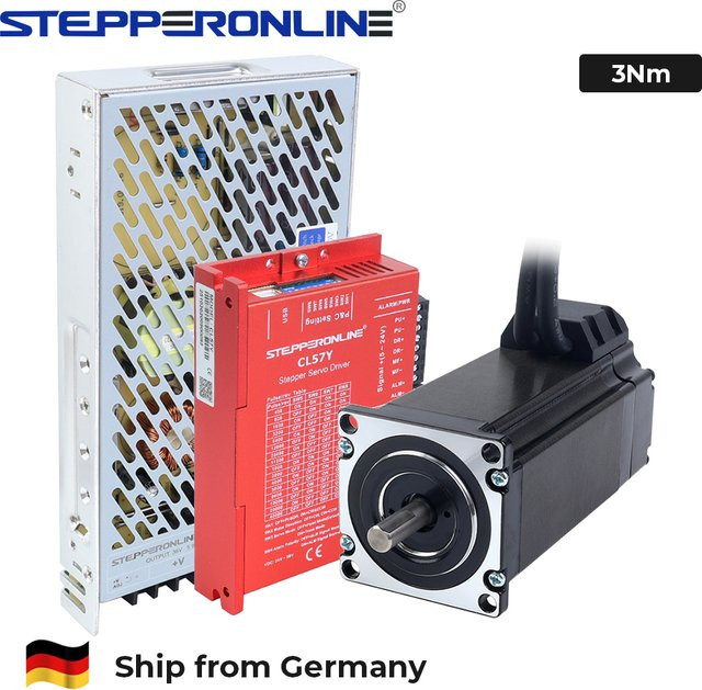 STEPPERONLINE Nema 23 Closed-Loop Schrittmotor-Kit mit 3Nm Drehmoment, Encoder und CL57Y Servo-Treiber für CNC-Anwendungen - Bild 1