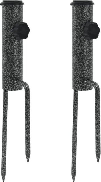 vidaXL Schirmständer aus verzinktem Stahl mit 2 Erdspießen, Durchmesser: 9 cm, Tiefe: 35 cm - Bild 1