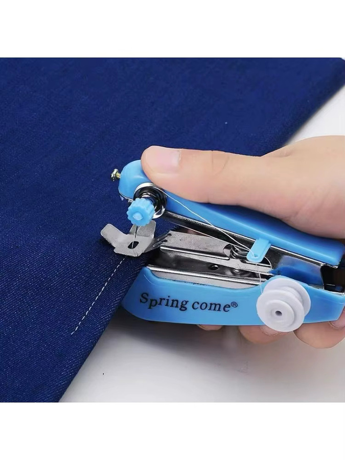 Springcome Tragbare Mini-Handnähmaschine für den Heimgebrauch in Weiß und Blau - Bild 3