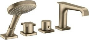 Hansgrohe Axor Citterio E Duschset für Badewanne mit Thermostat und Randarmatur in Brushed Nickel - Bild 1