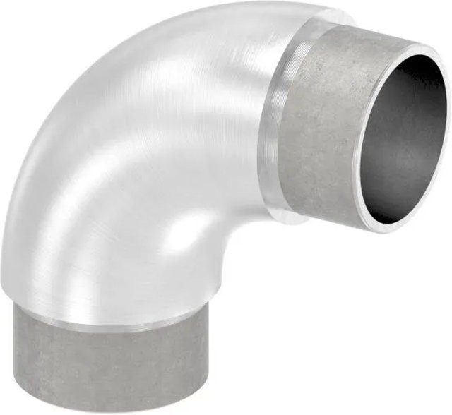 FeNau Rohrbogen aus V2A Edelstahl in Silber für Rohr Ø 42,4 x 2,5 mm, 90 Grad zum Stecken - Bild 1