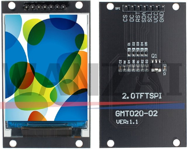 Bolantedz 2,0 Zoll TFT OLED LCD Display mit ST7789V IC, 240x320 Pixeln, SPI-Schnittstelle und RGB-Vollfarb-Anzeige in Schwarz - Bild 1