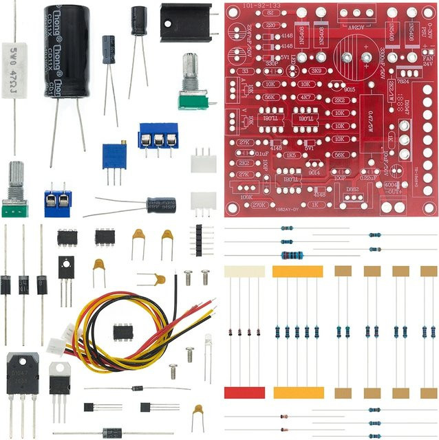 DC-Netzteil DIY-Kit mit kontinuierlich einstellbarer Strombegrenzung und Spannungsregler, 0-30V, 2mA-3A, Multicolor - Bild 1