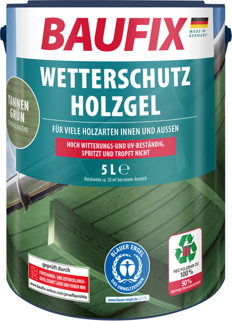 Baufix Wetterschutz-Holzgel in Tannengrün, 5 Liter - Bild 1