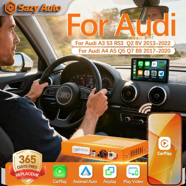 Szay AUTO Kabelloses CarPlay Android Interface für Audi A3 S3 8V A4 B9 A5 Q2 Q7 Q5L MIB mit AirPlay Mirror Link und Multimedia-Kamera - Bild 1
